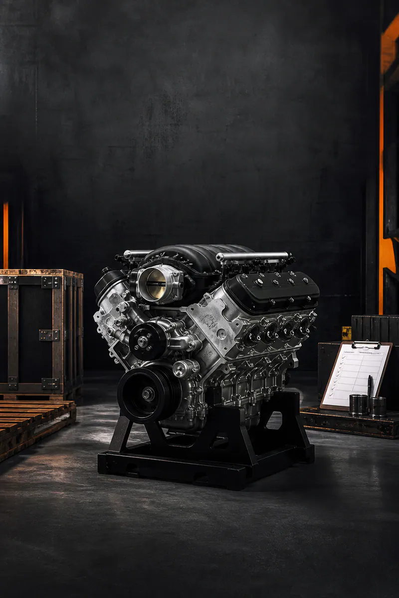 Engine Week campaign featuring a performance crate engine